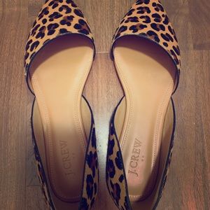 J.Crew Zoe Calf Hair d’Orsay Leopard Flats